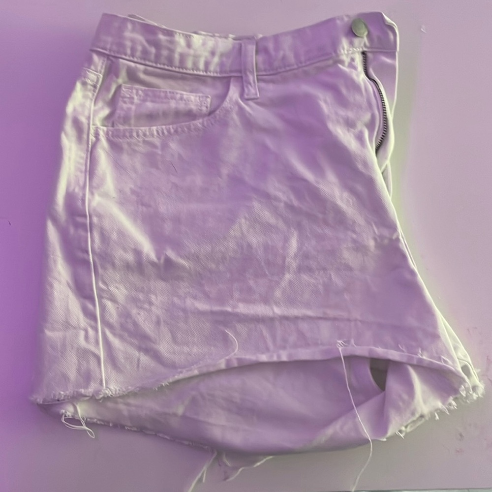 White jean shorts